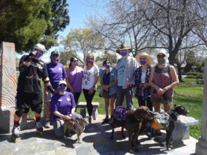 Eric's Corner Epilepsy Awareness group wearing purple outside